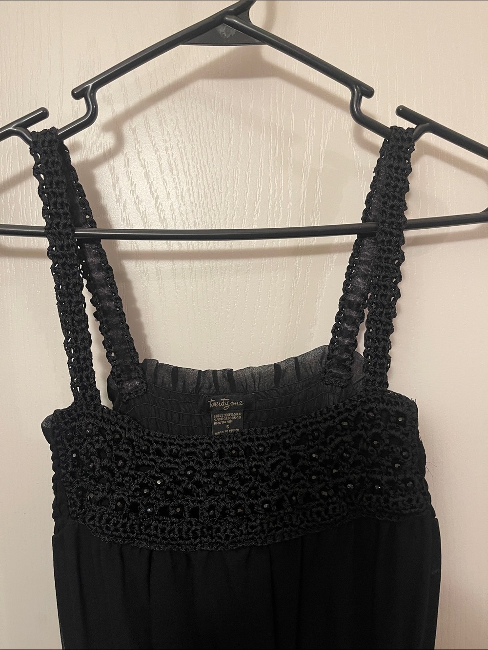 Beaded Crochet Bodice Midi Dress